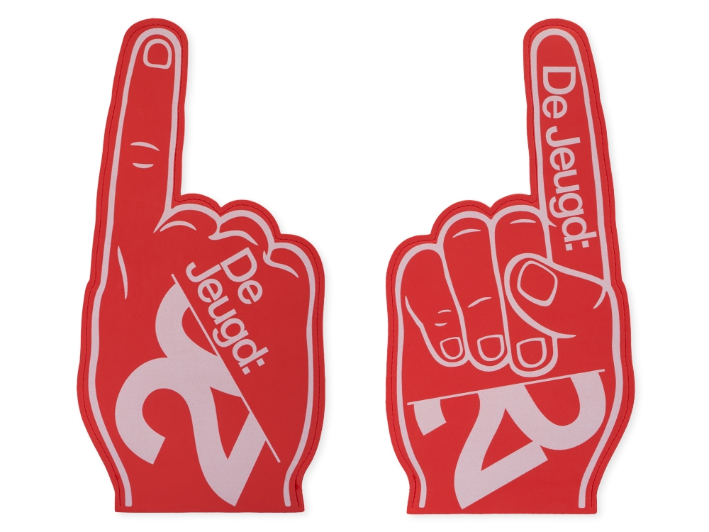 Foam Hearts + Finger Bundel Geel / Rood